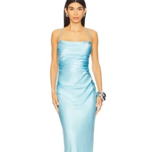 Shona Joy La Lune Lace Back Maxi Dress in Iceberg Blue Women Shona Joy La Lune Lace Back Maxi Dress in Iceberg Blue Women